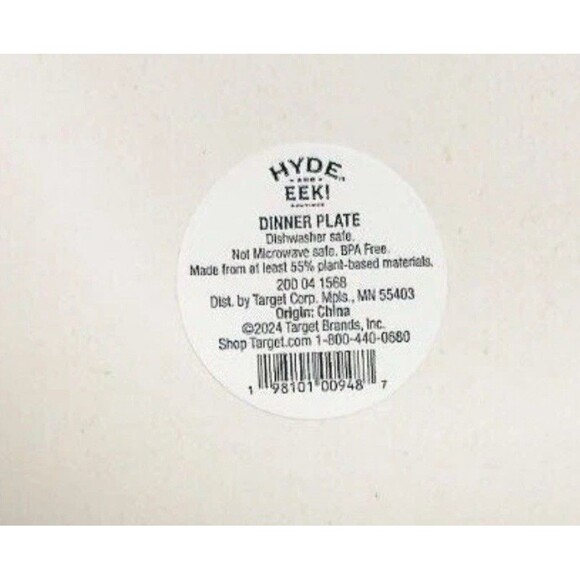 Hyde & Eek Happy Halloween Melamine Dinner Plates Spooky Spiderwebs - Set of 4 - Picture 7 of 7